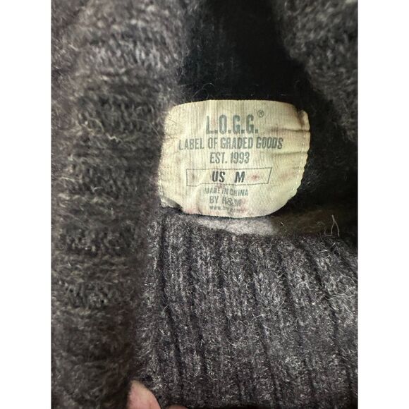 L.O.G.G. H&M Women's Gray on Gray Striped Wool Blend Turtleneck Sweater Size M - Picture 2 of 4